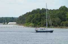 Sailboat Powering Upstream